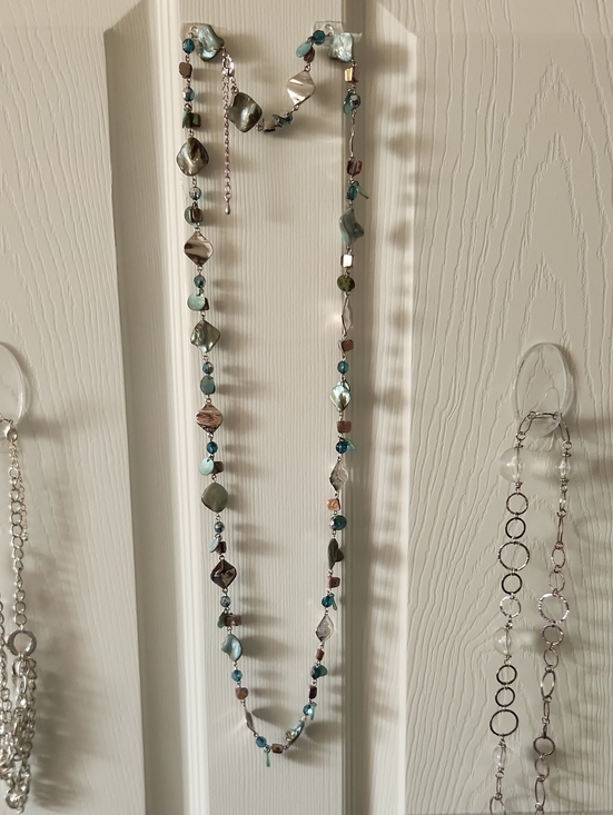 Lia Sophia Jewelry - Lia Sophia Teal, Aqua and Silver Long Beaded Necklace